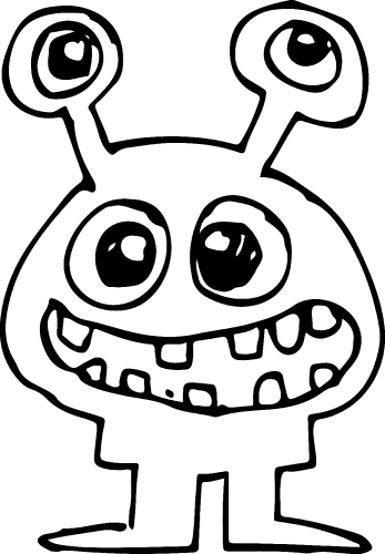 Cartoon cute monster icon sign design