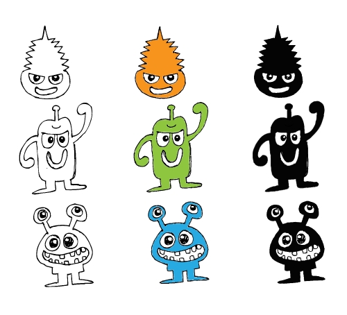 Cartoon cute monsters