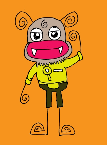 Cartoon cute monsters in Jaidee Family Style