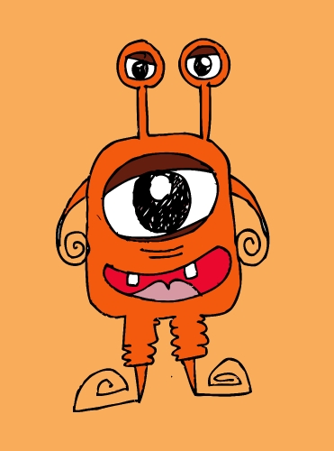 Cartoon cute monsters in Jaidee Family Style