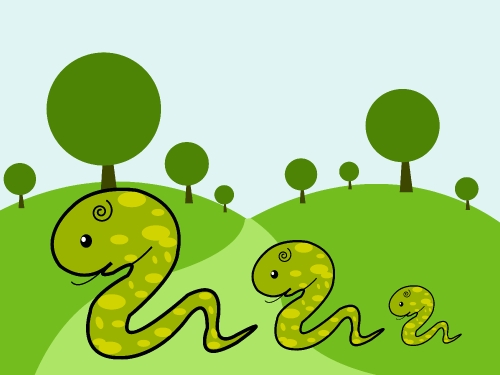 Cartoon illustration of a  snake