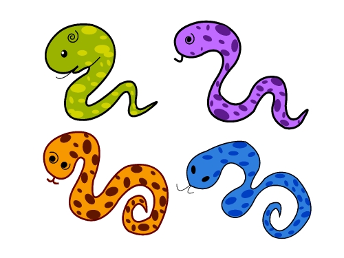 Cartoon illustration of a  snake