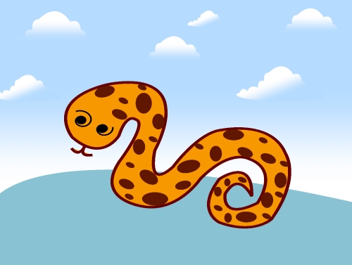 Cartoon illustration of a  snake