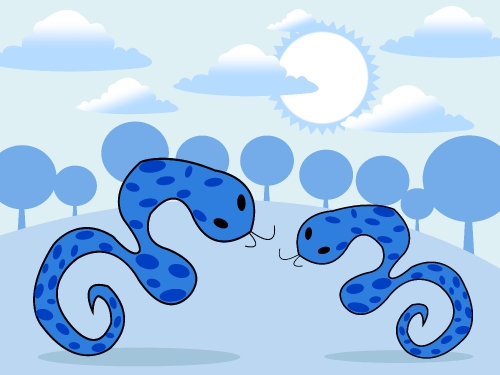 Cartoon illustration of a  snake