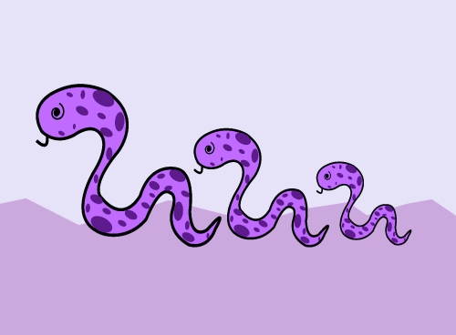 Cartoon illustration of a  snake