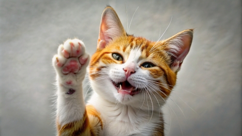 Cat Smiling giving high five 10mar24 (11)