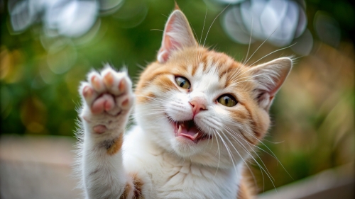 Cat Smiling giving high five 10mar24 (12)