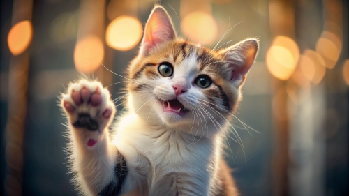 Cat Smiling giving high five 10mar24 (13)