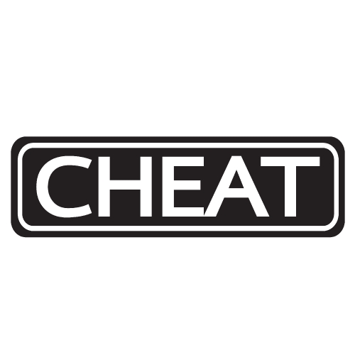 CHEAT stamp text