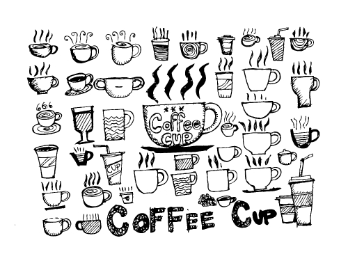 Coffee cup icons set