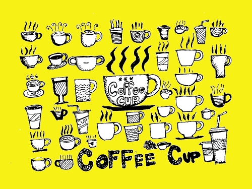 Coffee cup icons set