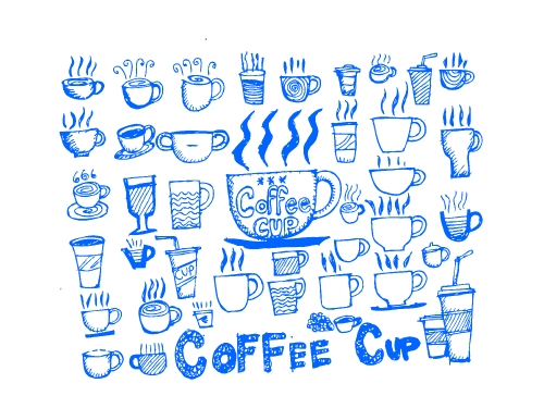 Coffee cup icons set