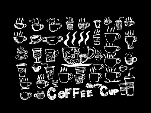 Coffee cup icons set