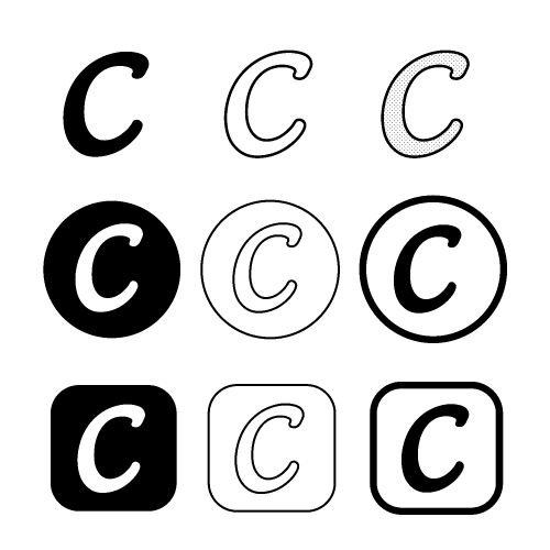 Copyright icon symbol sign