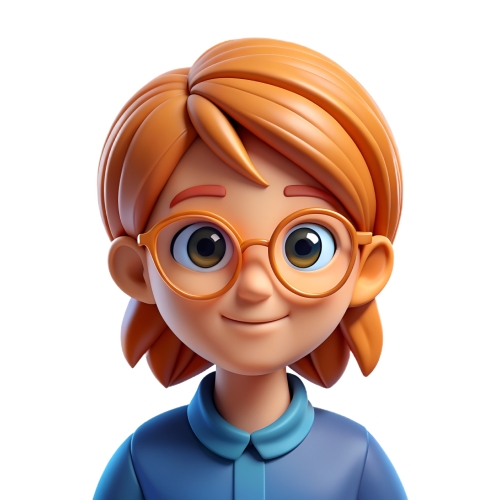 Cute cartoon girl in glasses avatar people icon character cartoo