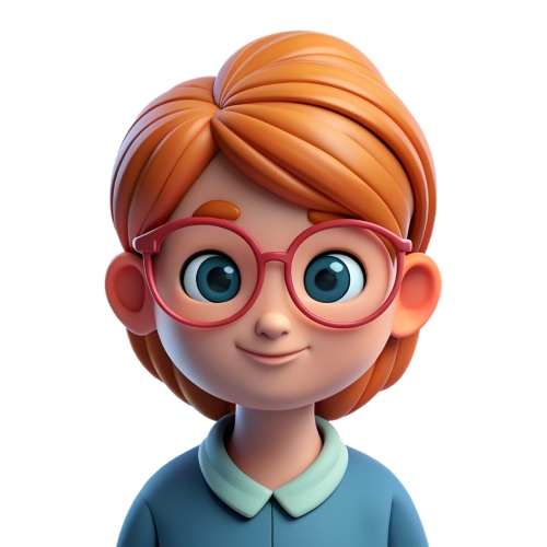 Cute cartoon girl in glasses avatar people icon character cartoo