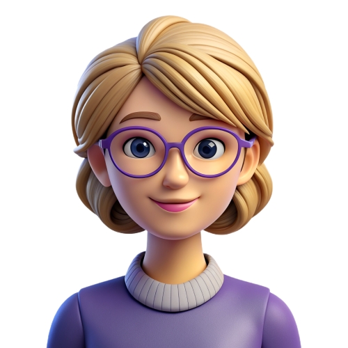 Cute cartoon girl in glasses avatar people icon character cartoo