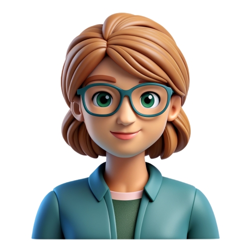 Cute cartoon girl in glasses avatar people icon character cartoo