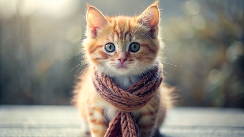 Cute Kitten  wearing a scarf 4mar24 (10)