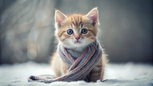 Cute Kitten  wearing a scarf 4mar24 (3)
