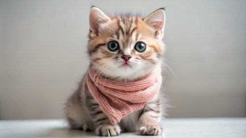 Cute Kitten  wearing a scarf 4mar24 (4)