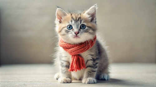 Cute Kitten  wearing a scarf 4mar24 (8)
