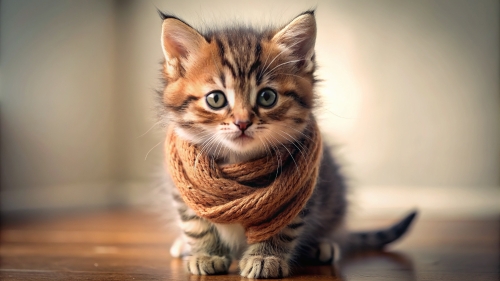 Cute Kitten  wearing a scarf 4mar24 (9)