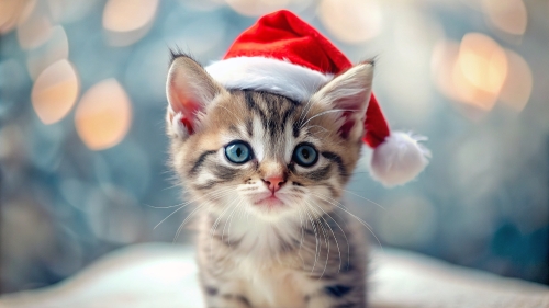 Cute Kitten wearing Christmas hat 4mar24 (12)