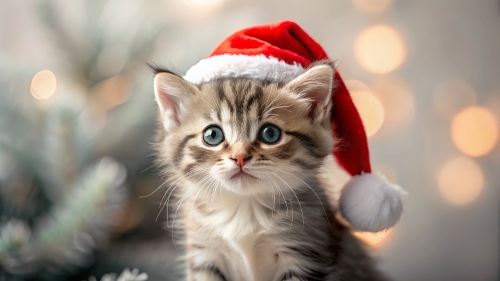 Cute Kitten wearing Christmas hat 4mar24 (8)