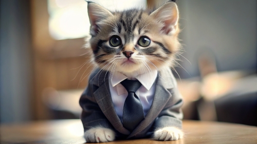 Cute Kitten wearing suit 4mar24 (9)