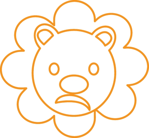 Cute Lion emotion Icon Illustration sign design
