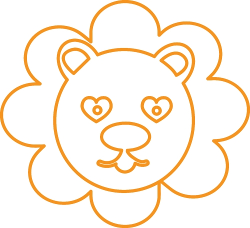 Cute Lion emotion Icon Illustration sign design