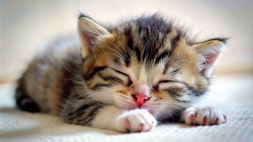 Cute little kitten sleeping 25feb24 (5)