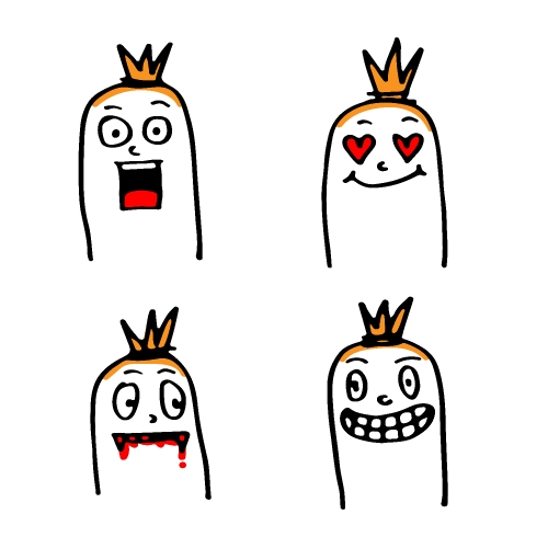 Cute sausage character cartoon emotion