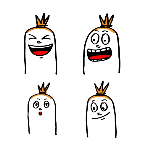 Cute sausage character cartoon emotion