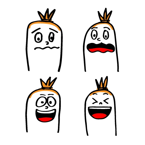 Cute sausage character cartoon emotion