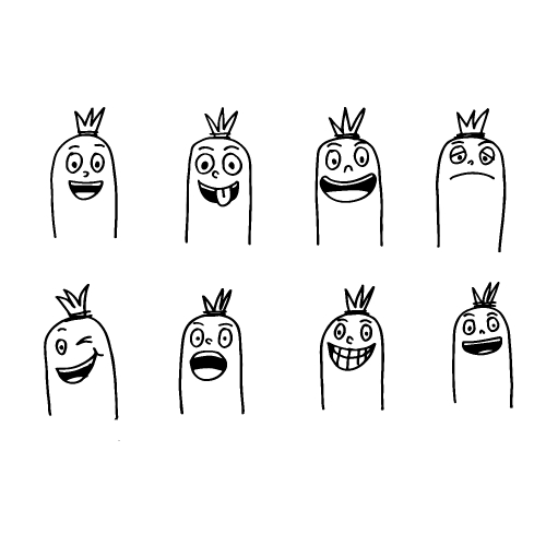 Cute sausage character cartoon emotion