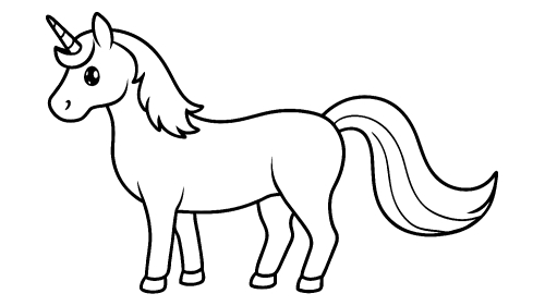 Cute unicorn cartoon coloring pages for kids