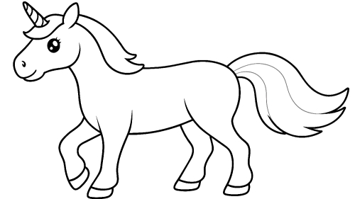 Cute unicorn cartoon coloring pages for kids
