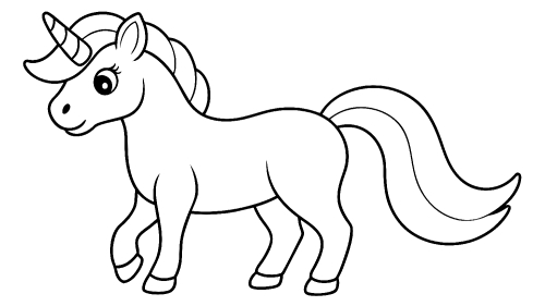 Cute unicorn cartoon coloring pages for kids
