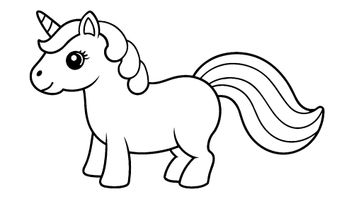 Cute unicorn cartoon coloring pages for kids