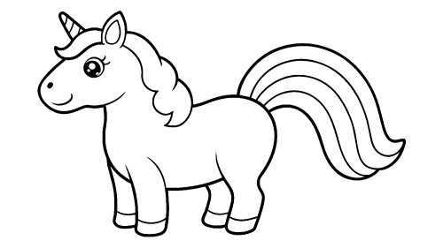 Cute unicorn cartoon coloring pages for kids
