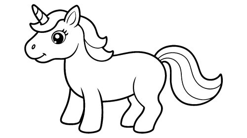 Cute unicorn cartoon coloring pages for kids