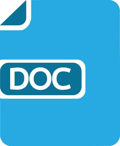 Document file icon. Paper doc sign