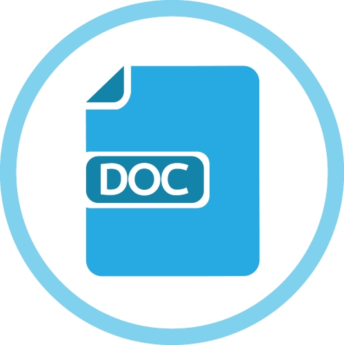 Document file icon. Paper doc sign