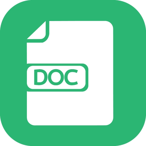 Document file icon. Paper doc sign