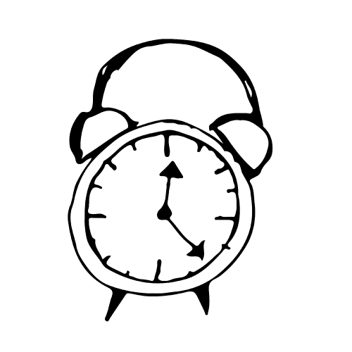Doodle alarm clock icon hand draw illustration design