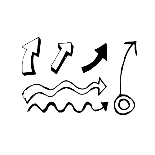 doodle arrow icon drawing illustration design