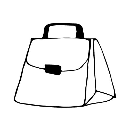 Doodle bag icon hand draw illustration 