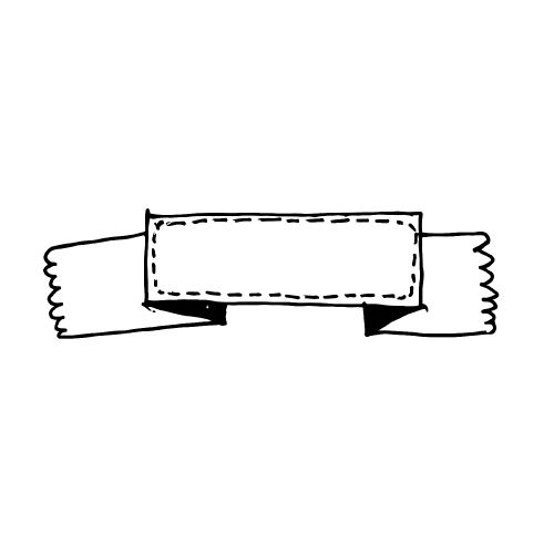 Doodle banner label icon hand draw illustration design